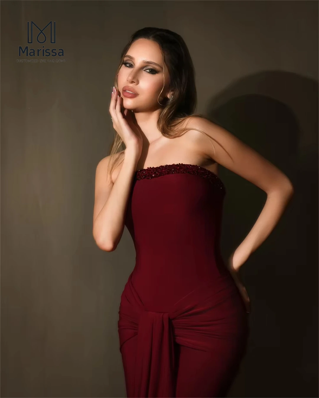 Marissa Элегантные женские платья на заказ для свадебных вечеринок Роскошные женские элегантные вечерние платья Длинное шифоновое платье с рыбьим хвостом