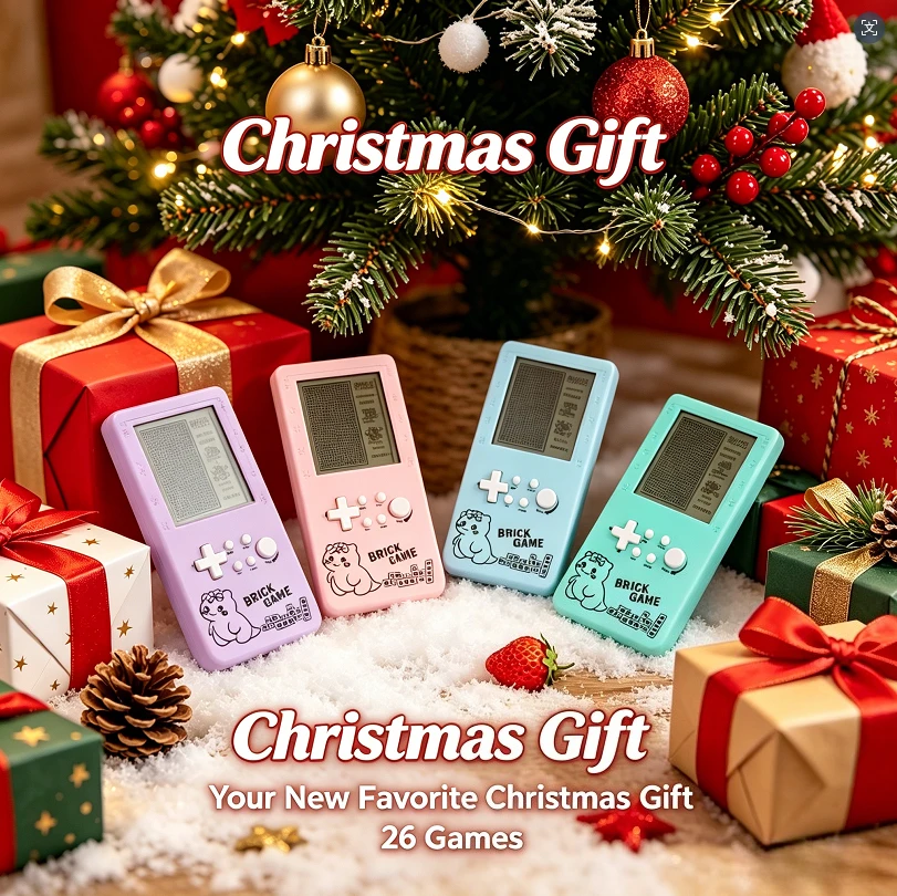 Holiday Christmas Gift 1/2/3 PCS Nostalgic Childhood Large Screen Pocket Game Machine 26 Classic Games Tetris Game
