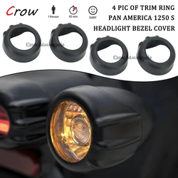 For Harley Pan America 1250 PA1250 Sportster S 1250 RH1250 Black Headlamp Taillight Turn Signal Speedometer Bezel Covers 4 PIC