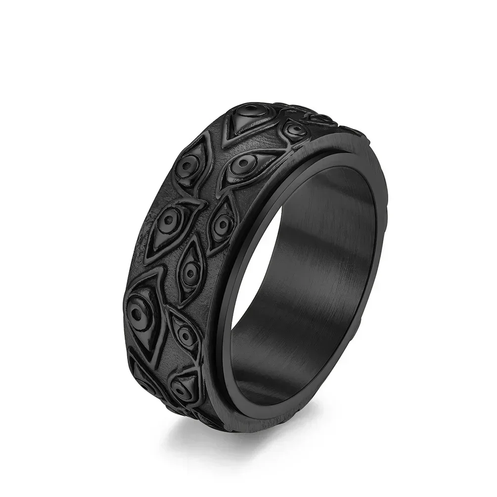 Colección April Vantage-anillo negro para hombre, acero inoxidable, clásico, liso, cuadrado, Anel para hombre, 2024