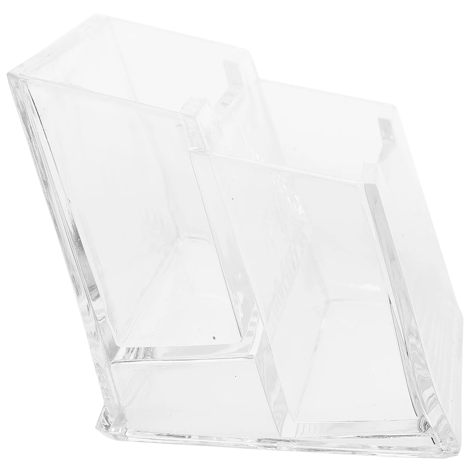 

Desktop Business Card Organizer Clear PP Holder with Stable Base Elegant Card Display Stand for Office Decoration