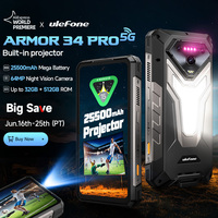 【World Premiere】Ulefone Armor 34 Pro 5G AI Rugged Phone 25500mAh Up to 32GB+512GB Built-in Projector 120Hz 6.95\