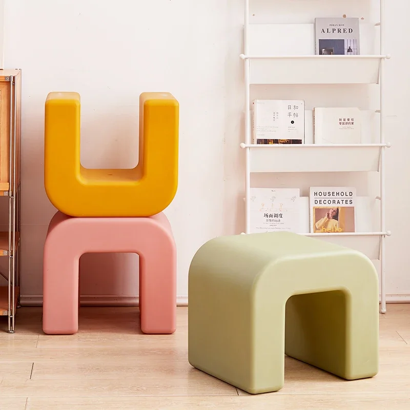 

Home Small Stool Plastic Chairs Coffee Table Side Table Shoe Changing Stool Modern Living Room Balcony Bedroom Low Stool