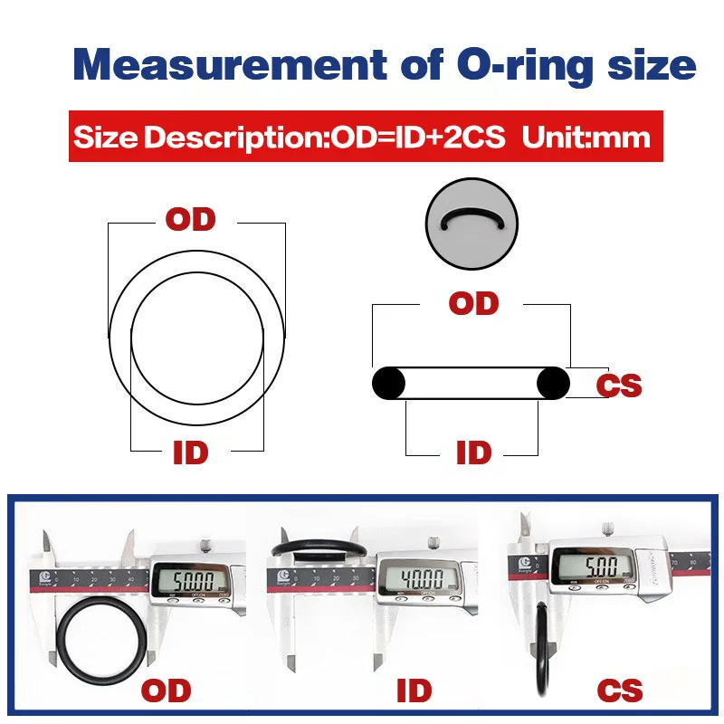 （26.10.20）Black FKM O Ring 2.5mm Cross Section Fluorine Rubber Oil Seal OD 10–220mm Heat Resistant