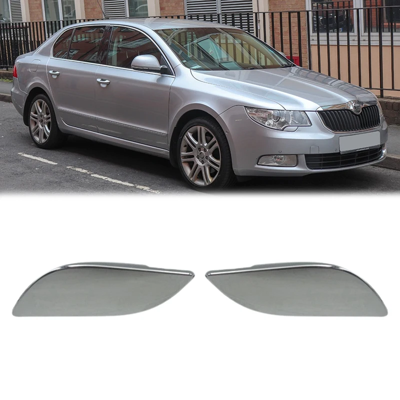 2PC Front Bumper Headlight Washer Spray Nozzle Cover Head Light Washer Jet Cap For Skoda Superb 2009 2010 2011 2012 2013