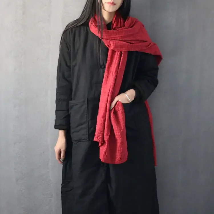 Veste coupe-vent en coton pour femme, longue, col rond, nouvelle collection hiver 2025