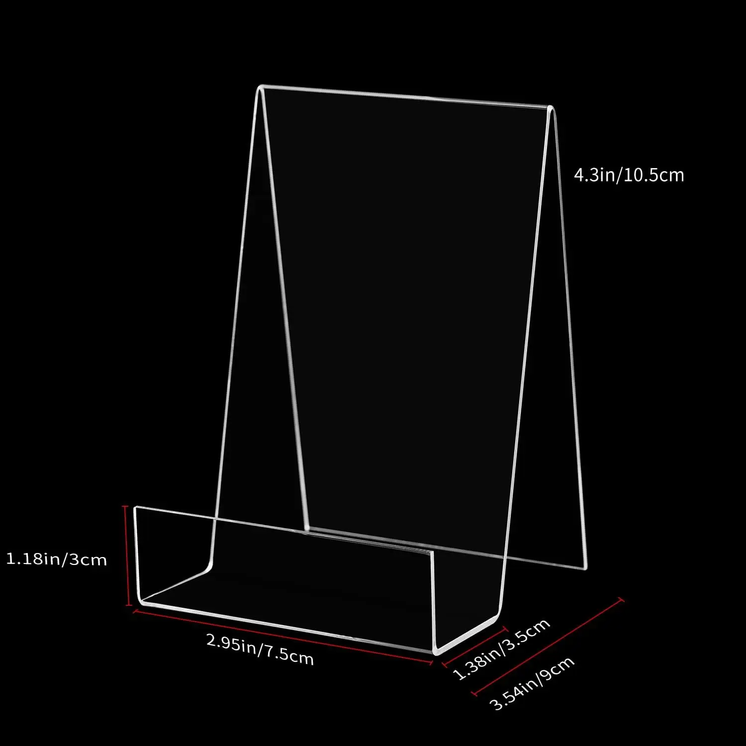 6Pc Acrylic Book Display Stand Clear Easel with Ledge Tablet Holder for Displaying Books, Pictures, Notebooks, CDs, Artworks,etc