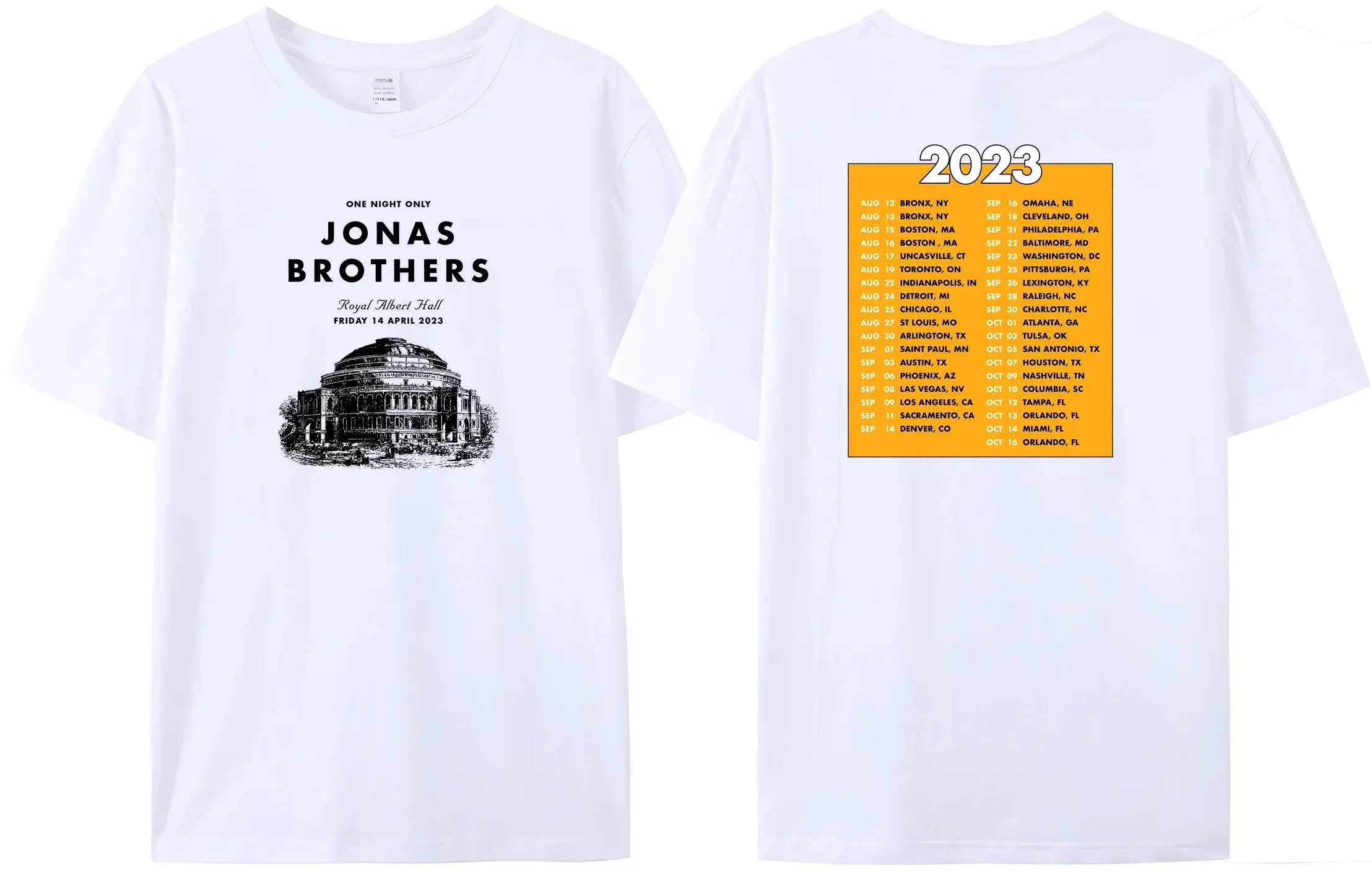 2024 New Amazing Quality Jonas Summer Black T Shirt North America Tour Popular Fan Tees Brothers Rock 5 Album Double Sided Tees