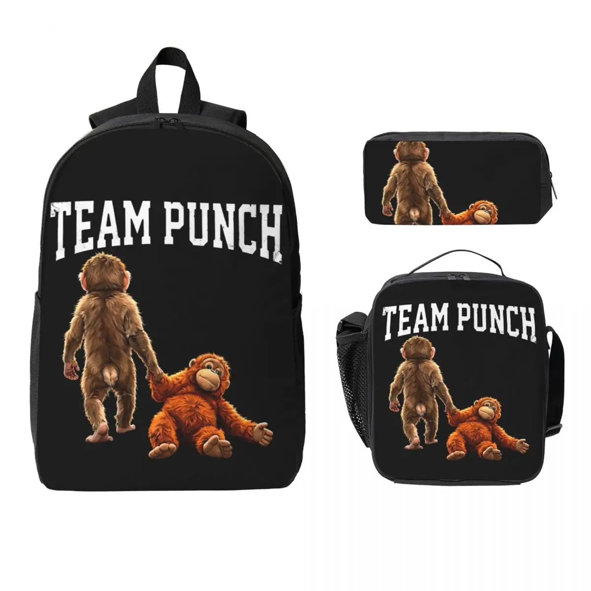 

Набор рюкзаков Team Punch The Monkey Baby Monkey Holding Theme: рюкзак, пенал, сумка для книг и ланч-бокс для школьников