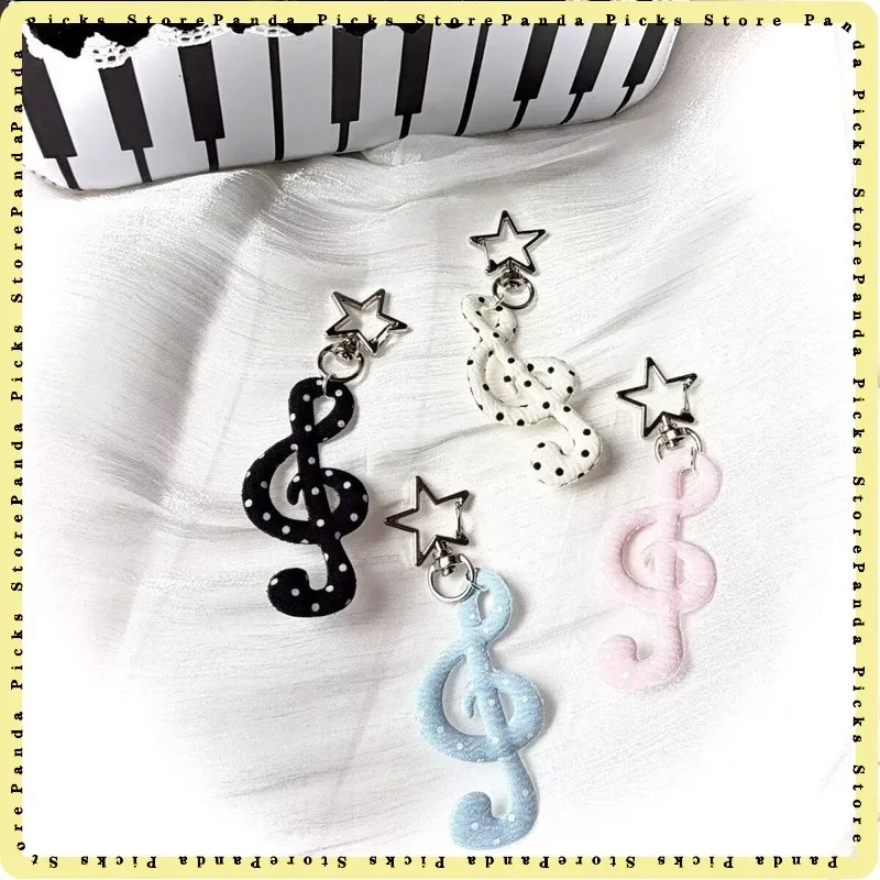 Music Note Keychain Polka Dot Star Buckle Hanging Ornament Creative Cute Bag Pendant Accessory For Daily Decor Use