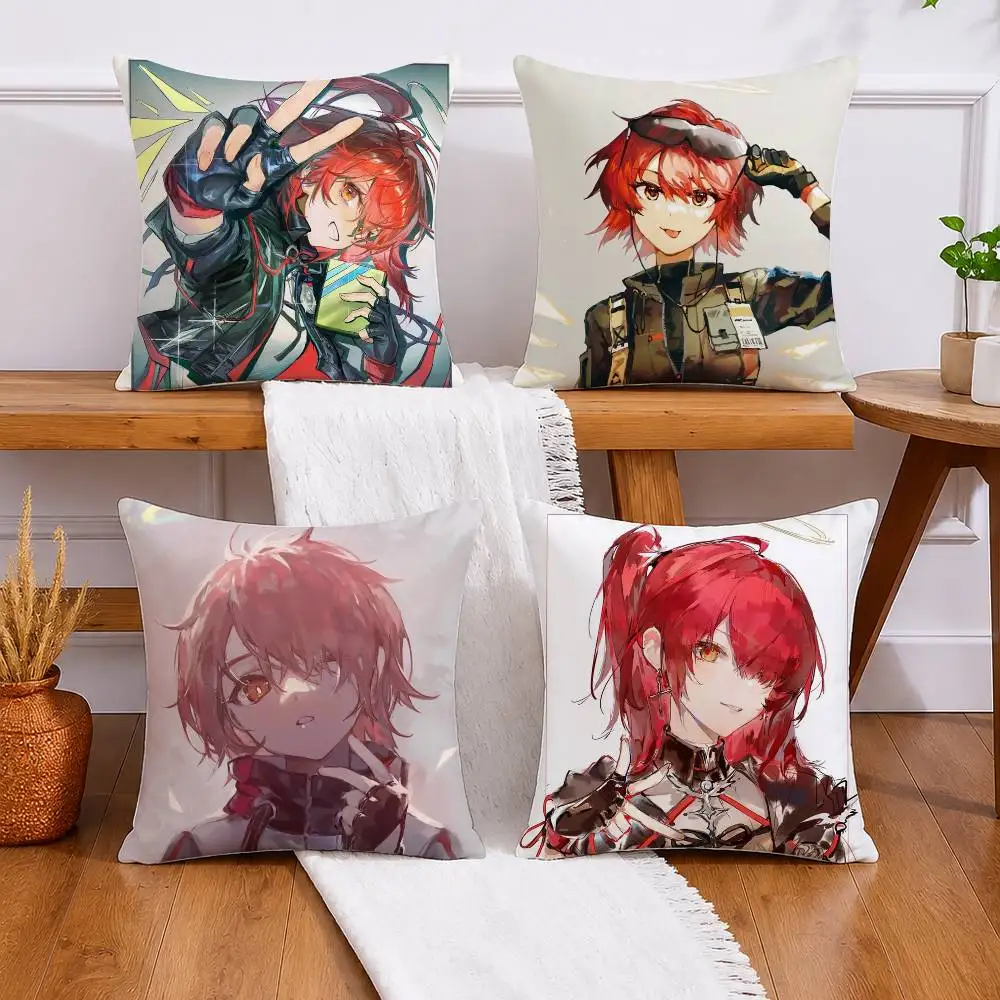 E-Exusiai A-Arknights Pillow Case Cushion Cover Throw Pillow Case For Car Sofa