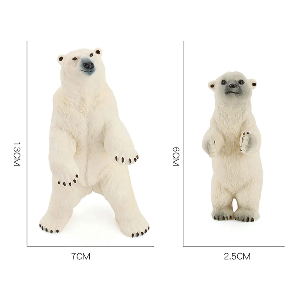 Figuras realistas de animales del Ártico, figuras de oso polar, juego de estatuas, suministros para fiestas, colección de juegos de cumpleaños, accesorios de enseñanza