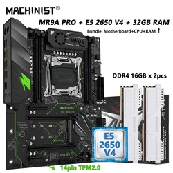 MACHINIST MR9A PRO X99 Motherboard combo tpm2.0Xeon E5 2650 V4 CPU And DDR4 32GB RAM Optional Set Kit Four Channel ATX USB3.0