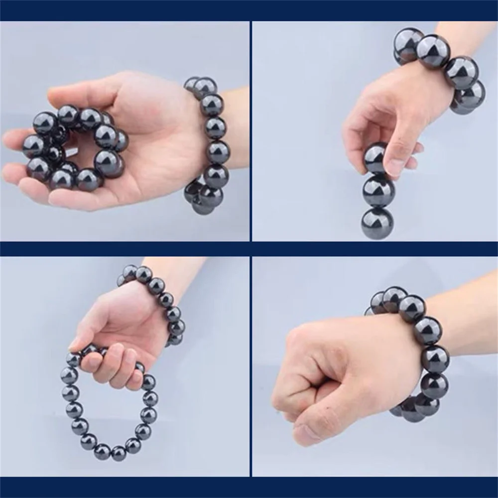 Round Seven Dragon Therapy Magnetic Bracelet Beads Palm Stone Health Care Magnetic Polishing Ball Game Men Jewelry