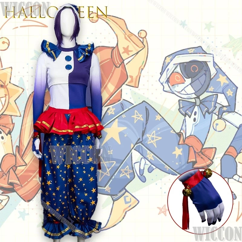 

MoonDro Joker Halloween Cosplay Costume Full Set Makeup Wig Accessories For Men Women - Official Outfit Arkham Asylum Carnival