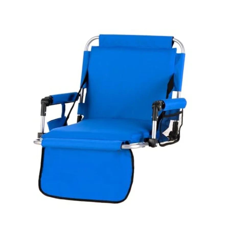 

LET'S CAMP Folding Stadium Seat Bleacher Chair with Cup Holder Mesh Bag and Hide Hooks Portable Stadium Chair with Back and Cus