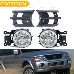 Pára-choques dianteiro luzes de nevoeiro tampa, Mitsubishi Montero, PAJERO, SHOGUN SPORT 1999, 2000-2008 Grill, tampa da lâmpada de nevoeiro, grade sombra