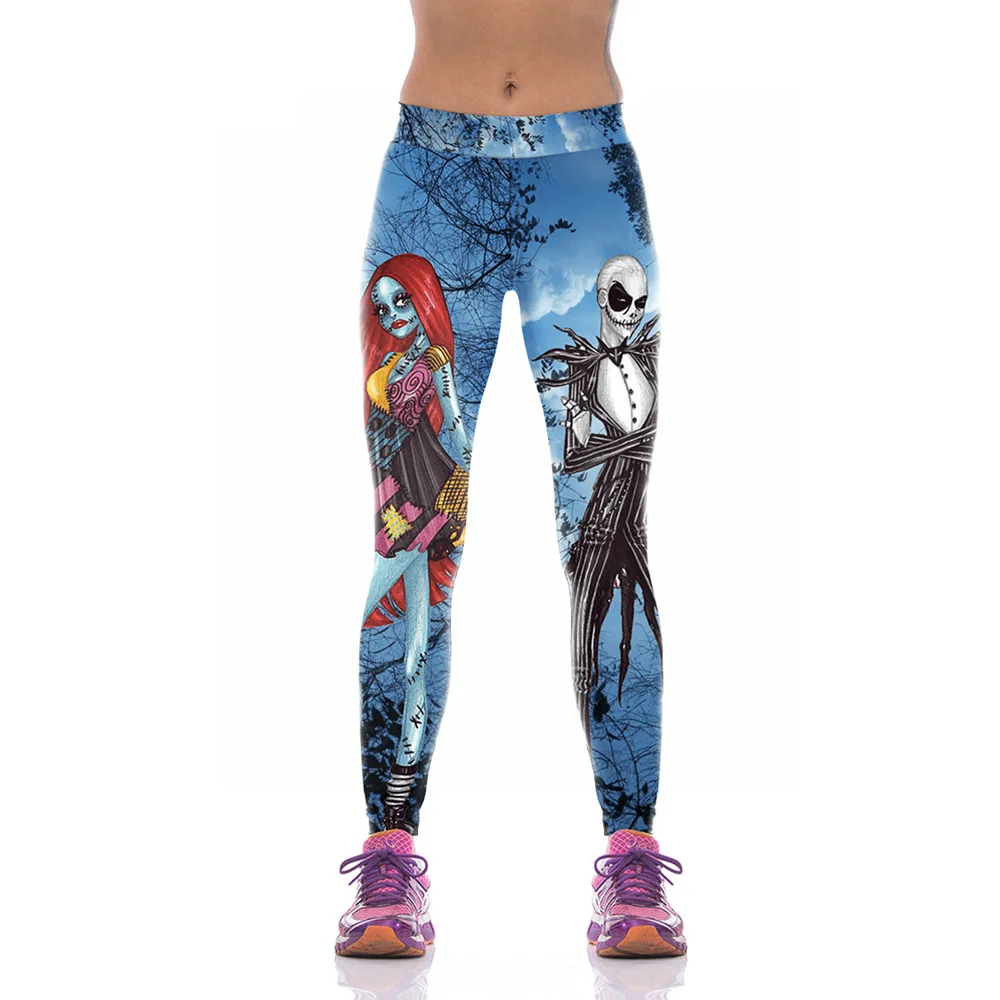 Holiday Role Play Leggings - Zombie Bride Stretchy Pants Stretchy Fitness Leggings - Halloween Print Leggings