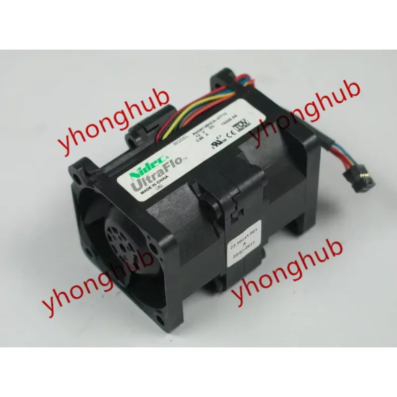 Nidec R40W12BHCA-07T10 DC 12V 0.95A 6-wire 40x40x56mm Server Cooling Fan