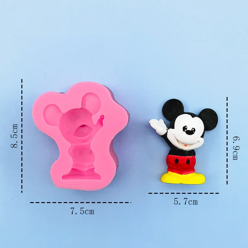 Disney Mickey silikonowa forma Minnie czekoladowe cukierki glina gips forma DIY tort narzędzia do dekoracji foremki do robienia mydła wosk zabawki