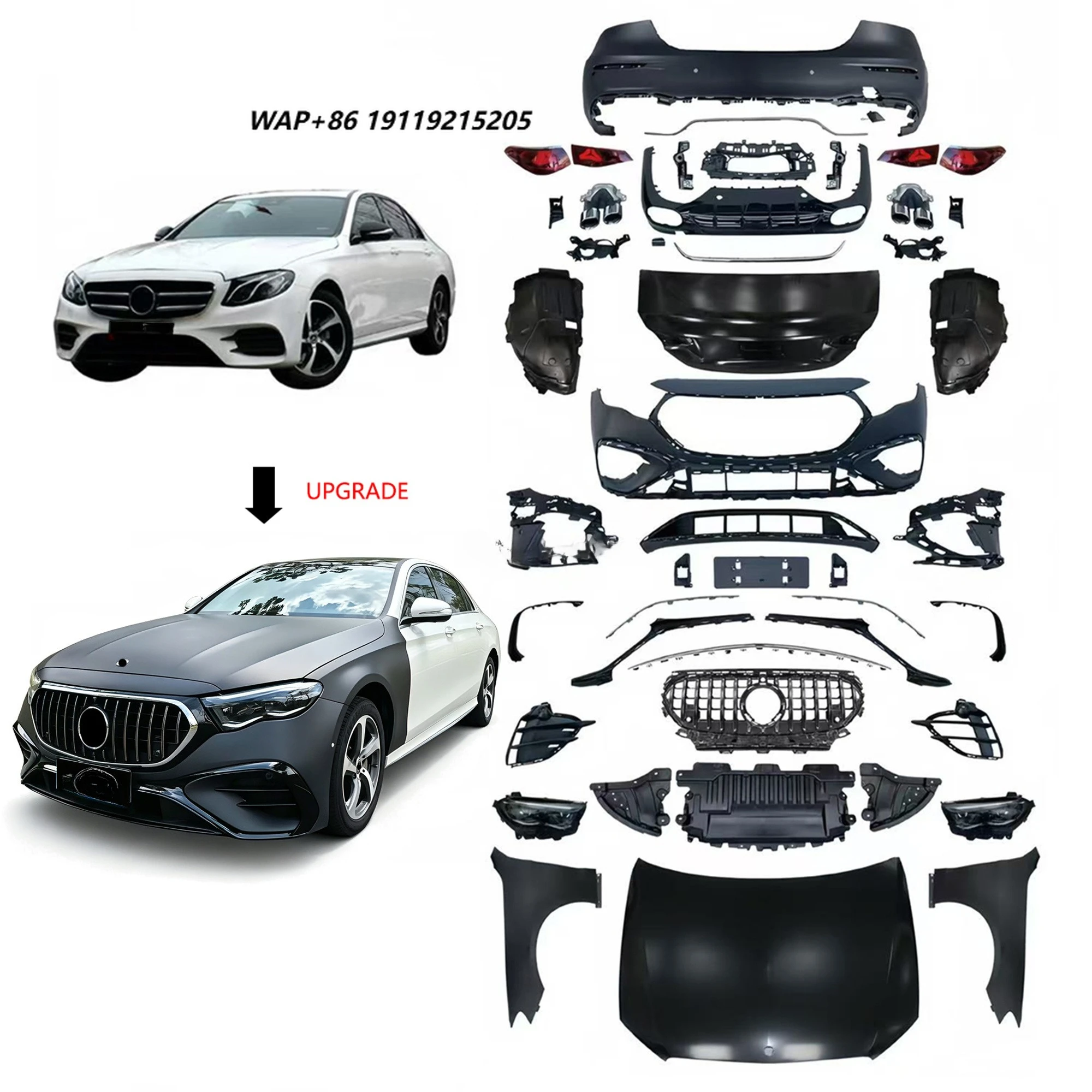 High Quality Car Body Kit for   W213 E Class 2016-2019 Upgrade 2025 E53 New Model with Front Rear Bumper Headlights