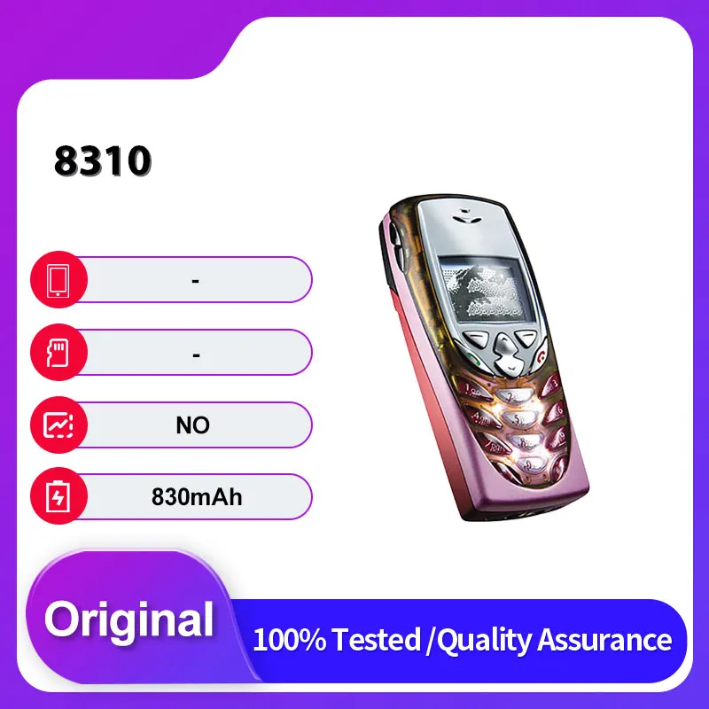 Оригинальная разблокированная мобильная телефонная клавиатура 8310 Single Sim GSM 900/1800 2G, русская арабская клавиатура, сделано в Финляндии