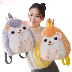 30cm*28cm Cartoon Hedgehog Plush Backpacks Stuffed Toys Baby bag Plush Schoolbag For Kids Girls Birthday Gifts