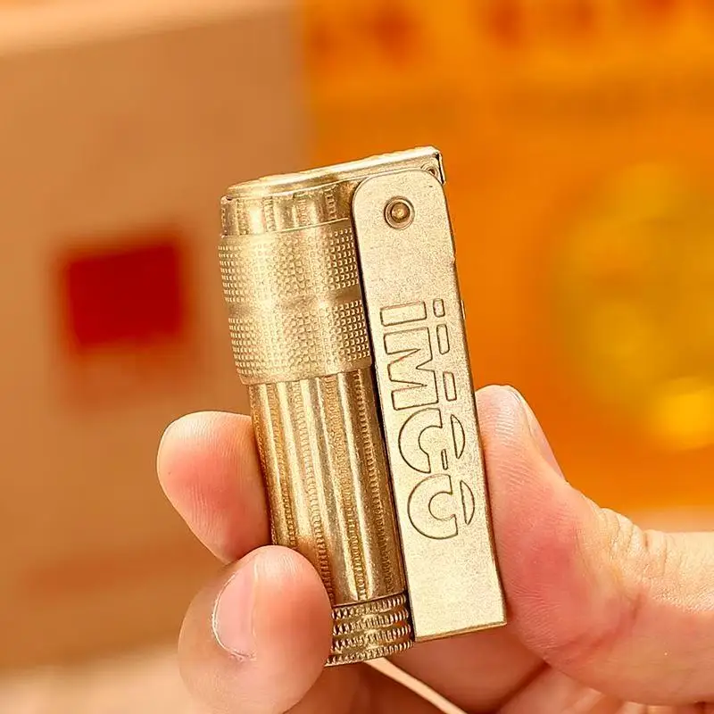 Original IMCO Lighter Old Gasolin e Flint Lighter Windproof Stainless Steel Cigarette Petrol Oil Lighter Inflated Gadgets Man view 4