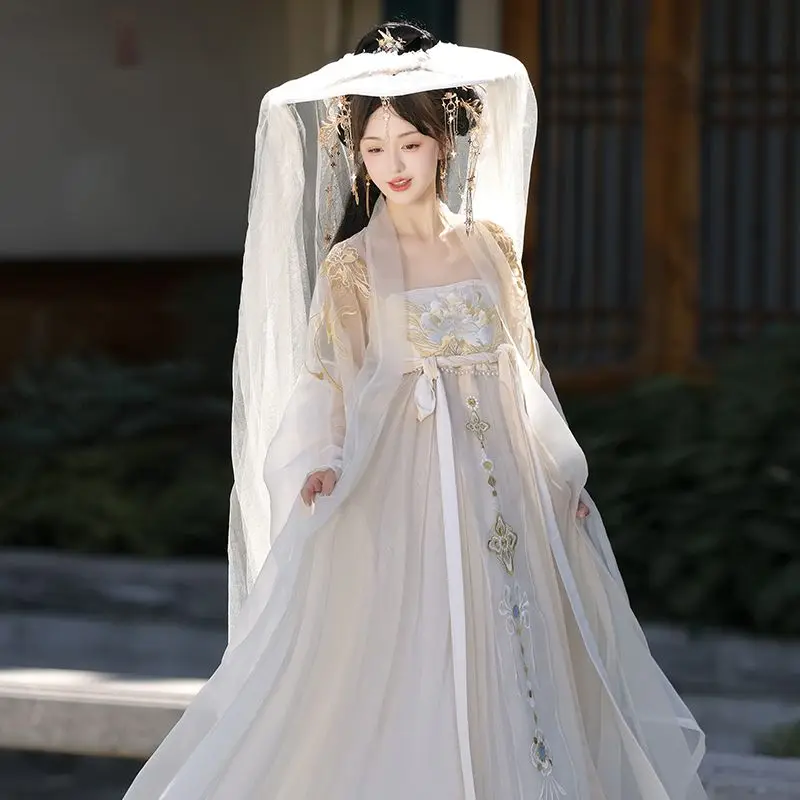 Hanfu azul Vintage para mujer, vestido de baile de escenario tradicional chino, conjunto de disfraz de Hada de princesa elegante, trajes femeninos