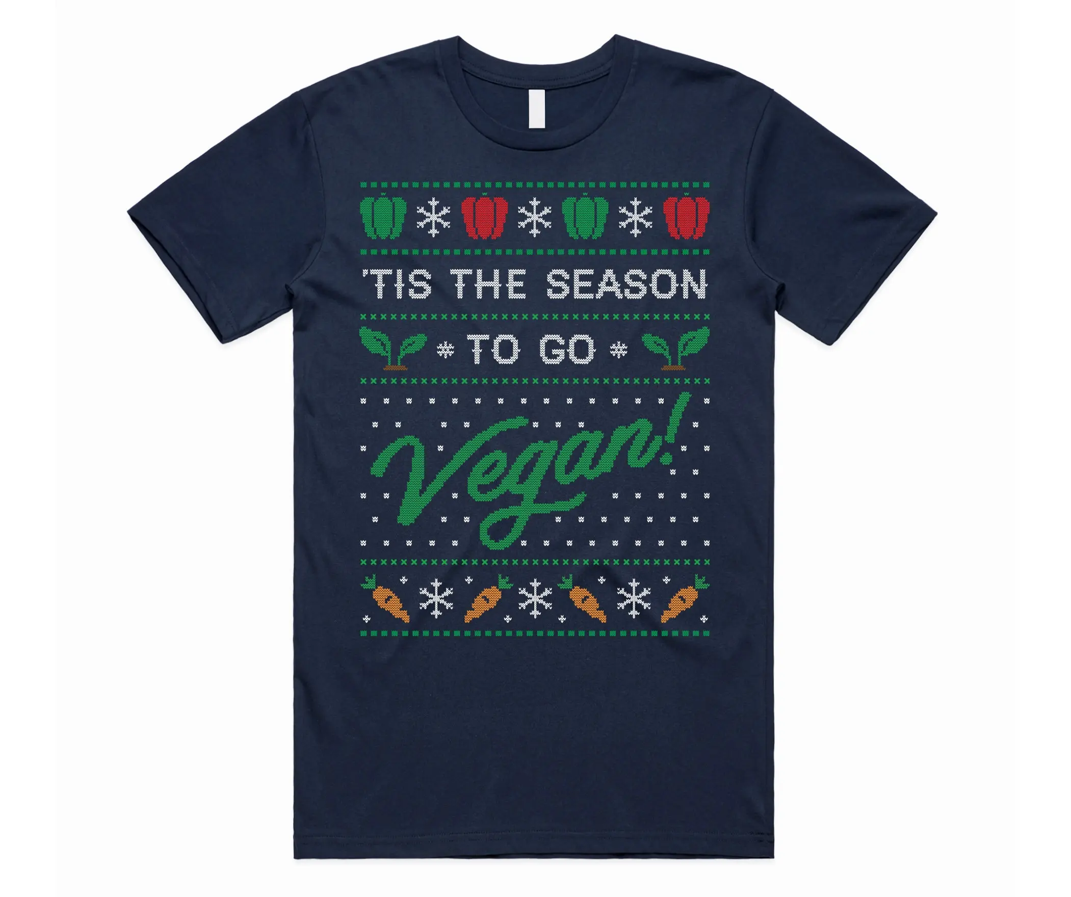 Tis The Season To Go Vegan T shirt Top Christmas Xmas Vegetarian Health Fitness