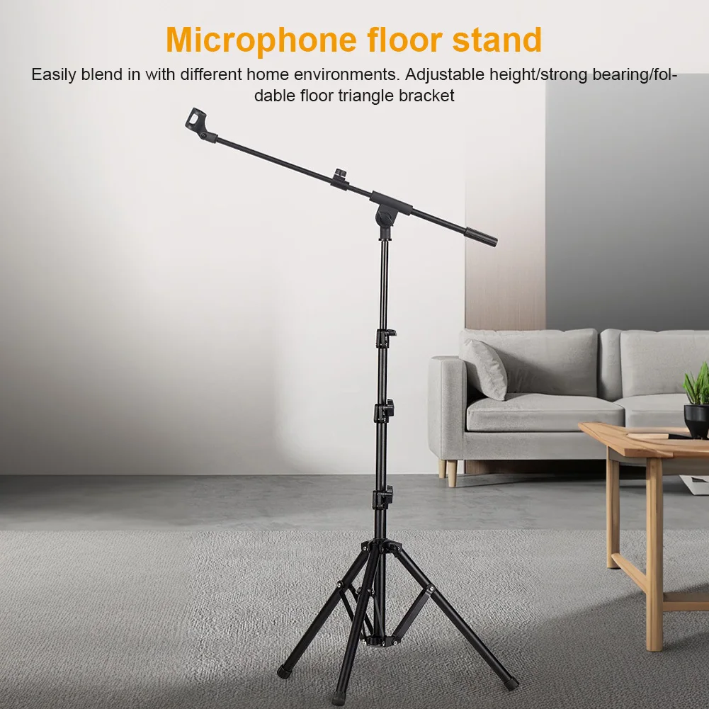 حامل ثلاثي القوائم مع حقيبة حمل ومشبكين ميكروفونين وحامل ميكروفون على الأرض مناسب لأي غناء أداء الميكروفون #2