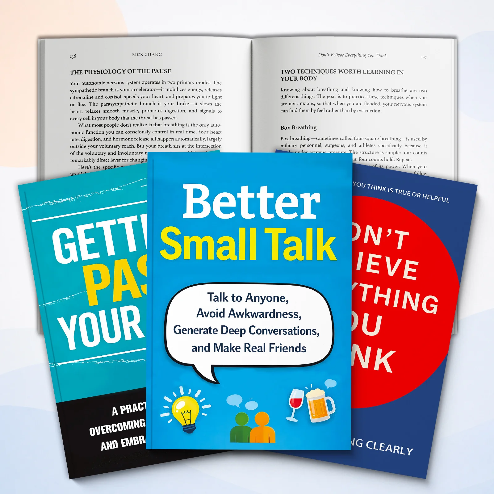 3-Book Adult Personal Growth and Communication Book Set, Getting Past Your Past, Better Small Talk