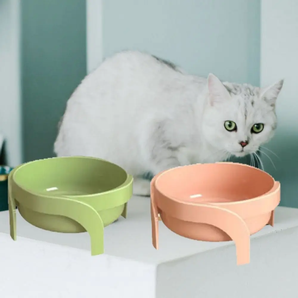 

Anti overturning Raised Cat Bowl Cat Food Basin Anti-slip with Stand Elevated Dog Bowls HIPS Candy Color Cat Food Bowl Indoor