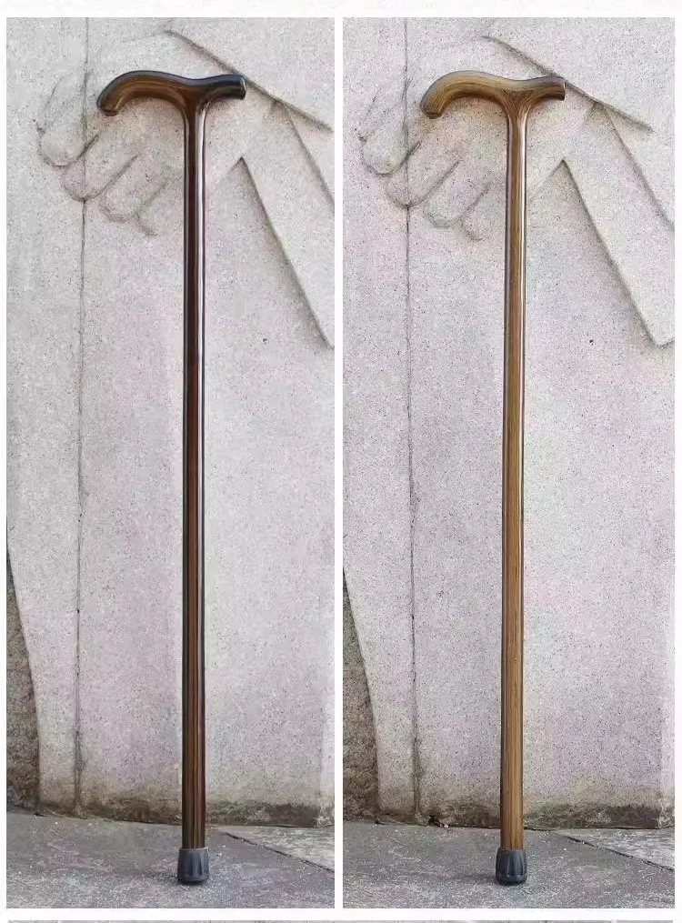 

The elderly wooden four-legged solid wood light walking stick four corners to help walk non-slip