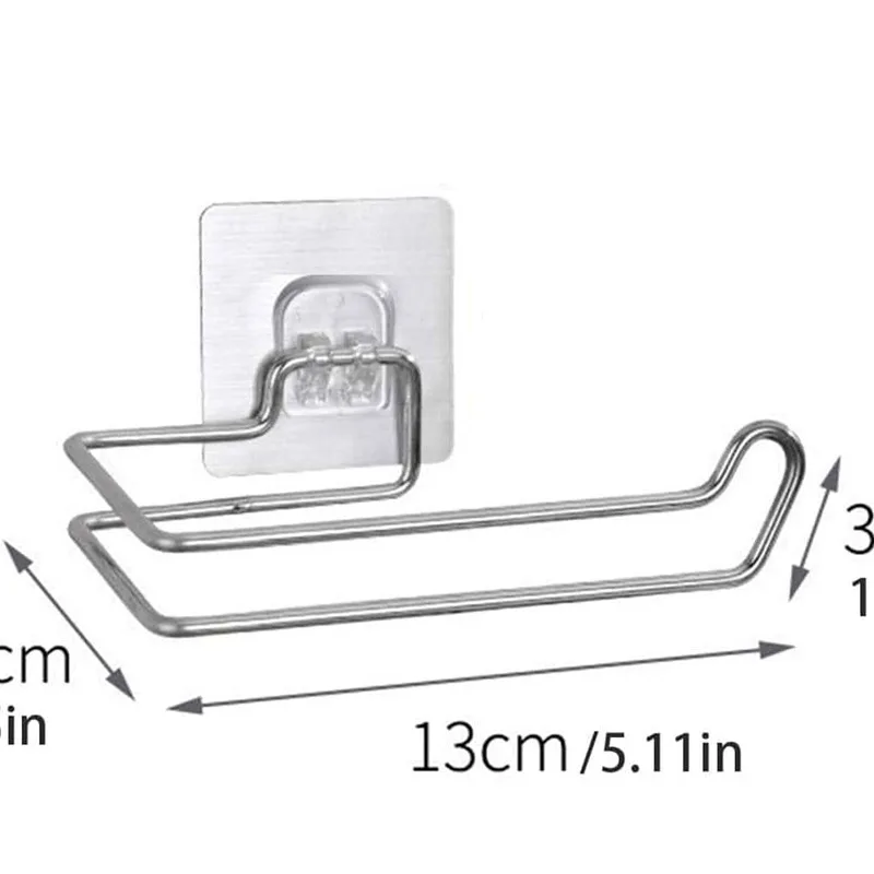 

Non perforated kitchen, bathroom, nail free storage rack, stainless steel roll paper towel rack, storage rack