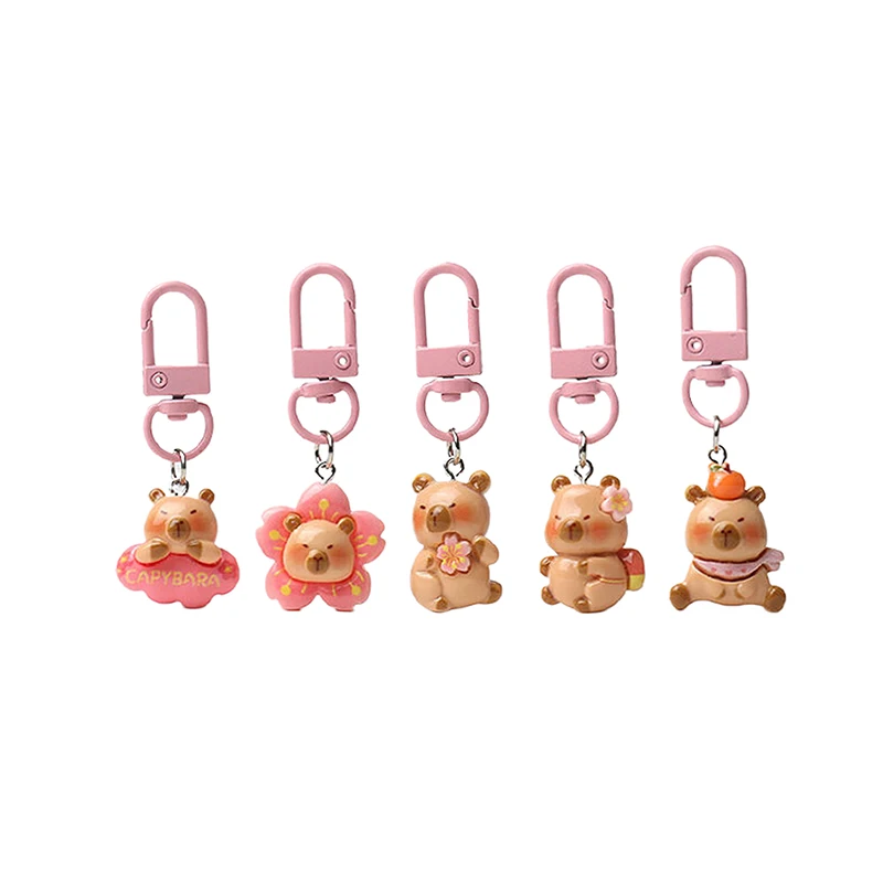 Cartoon Pink Color Capibara Capybara Keychain Pendant Backpack Hangings Decoration Accessries Gift