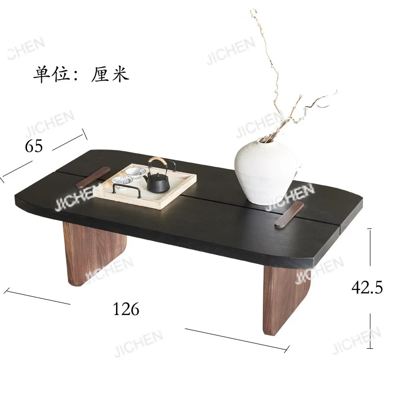 

Wabi-**** living room large coffee table log furniture premium Japanese long strip table B & B hotel coffee table