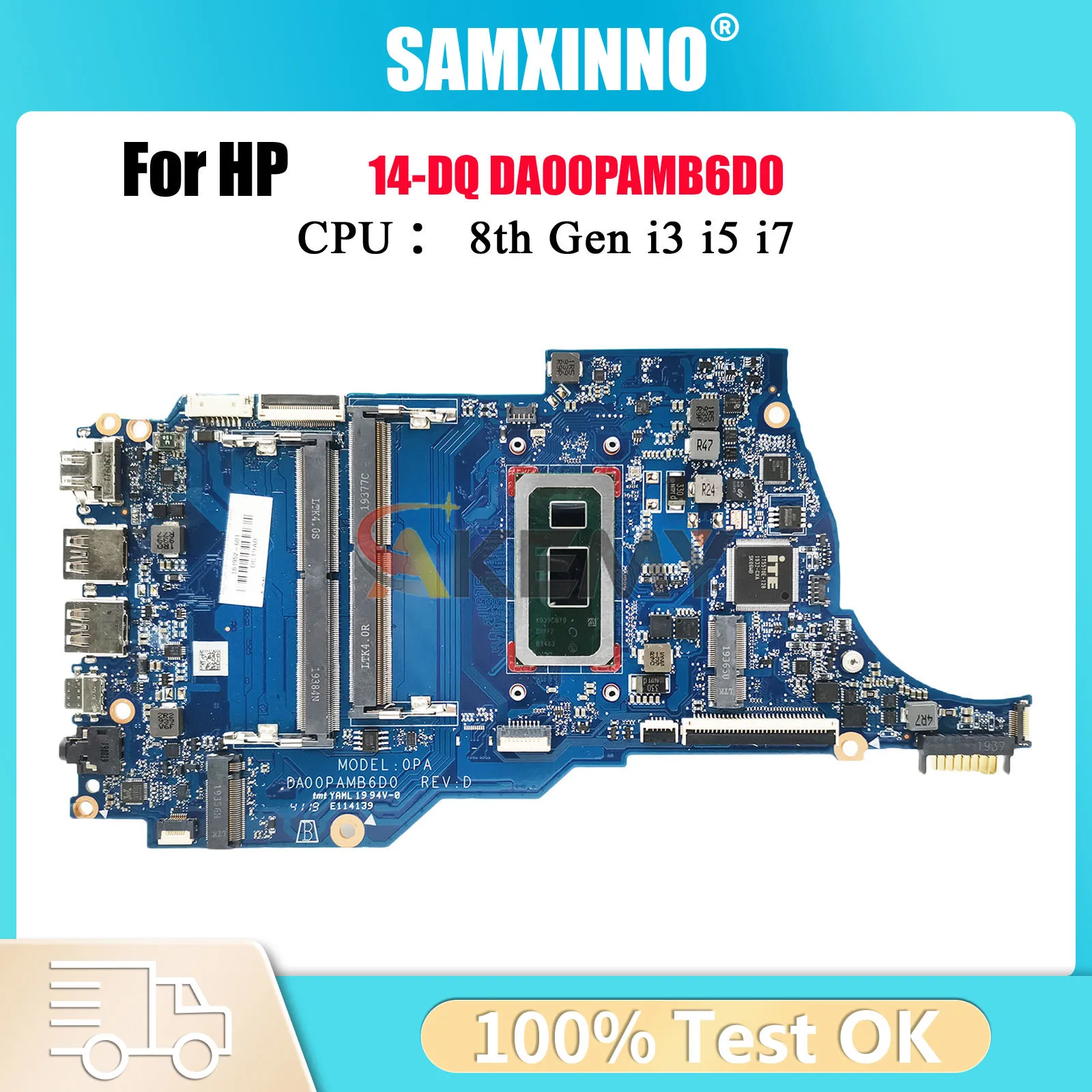 

DA00PAMB6D0 для ноутбука HP 14s-dq0000TU 14-DQ, материнская плата с процессором 5405U i3 i5 i7 L64909-601 L61955-601, 100% полностью протестировано