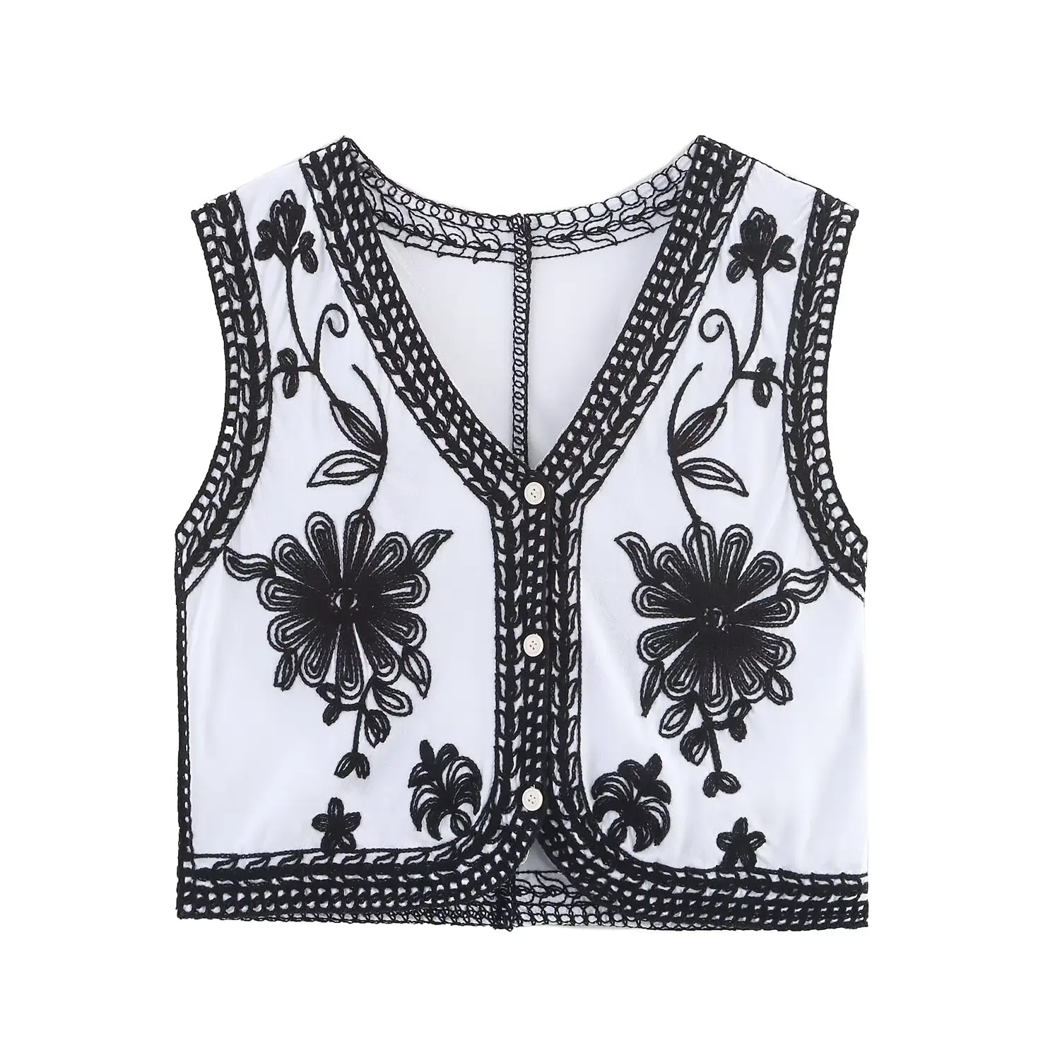 ZAB Autunno delle nuove donne Faion V-ne Svel ricamato floreale etnico Sle Top vestibilità ampia protezione UV in poliestere