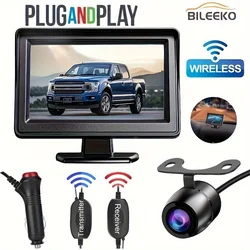 Wireless Backup Camera 4.3 Inch Rear View Monitor Kit Easy Installation Back Up Camera Systems for Car RV Camper