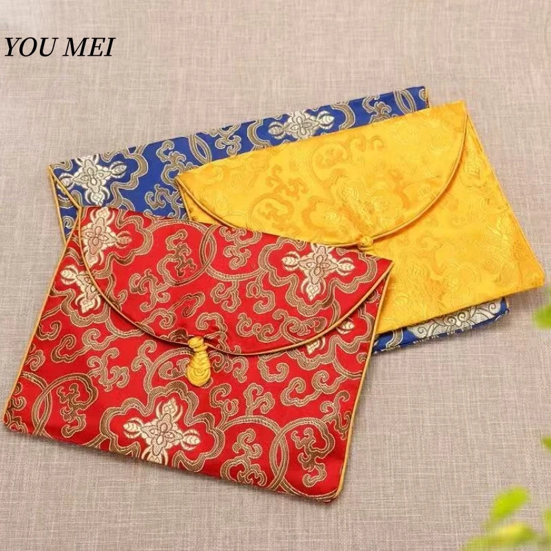 

Tibetan-Style Embroidered Floral Texture Sutra Storage Bag,Sacred Text Carrying Cloth,Sutra Organizer Buddhist Religious Item