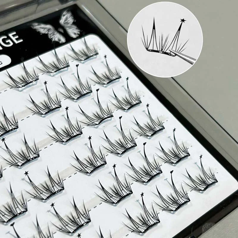 Lichtgewicht, dunne, lijmvrije valse wimpers, dik en gekruld, gesegmenteerde wimpers, drietraps make-uptoepassing, natuurlijke oogmake-up