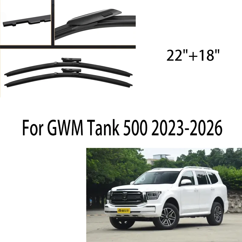 

For GWM Tank 500 2023 2024 2025 2026 RHD LHD Wiper Front Wiper Blades Windshield Windscreen Window Brush 22"+18"