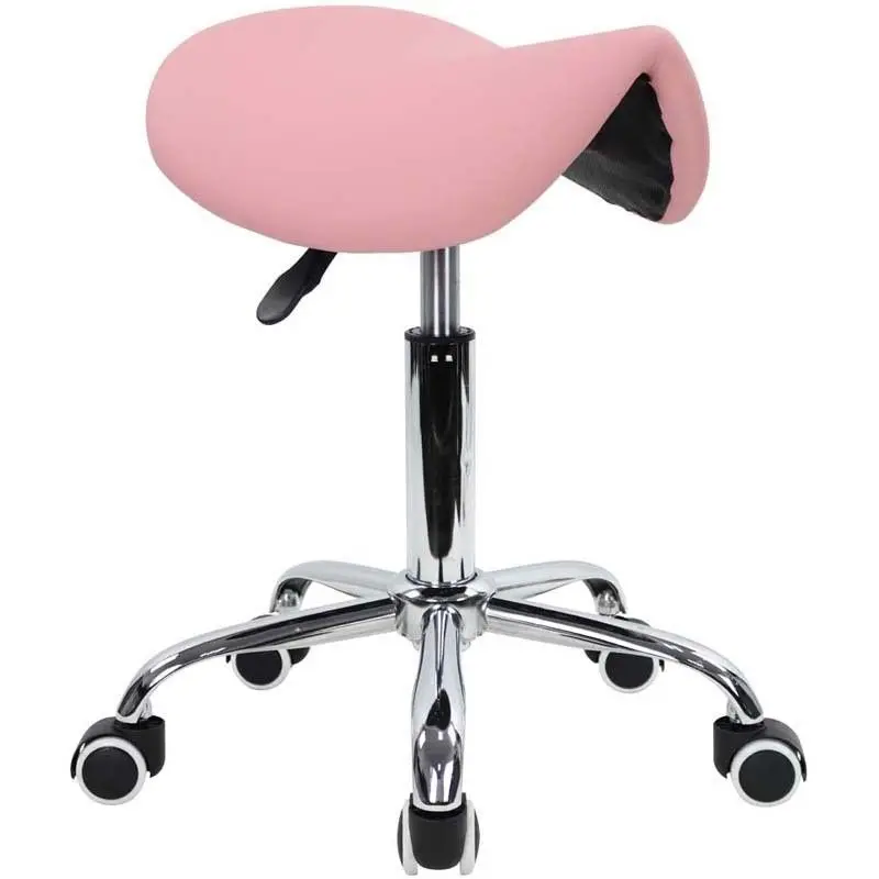 Foot Saddle Stool Cosmetology Shop Technician Spinning Lift Saddle Stool Dental Stool with Backrest Solid Swivel Chair