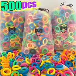 100/500pcs Small Colorful Rubber Hairbands Girls Kid Basic Nylon Ponytail Holder Scrunchie Ealstic Headwear Ties Accessories