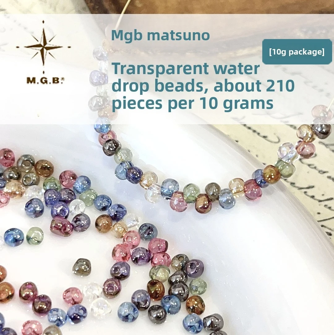 

MATSUNO 3.4mm Transparent Glass Teardrop Pendant Beads Bulk for DIY Jewelry Necklace Craft Supplies