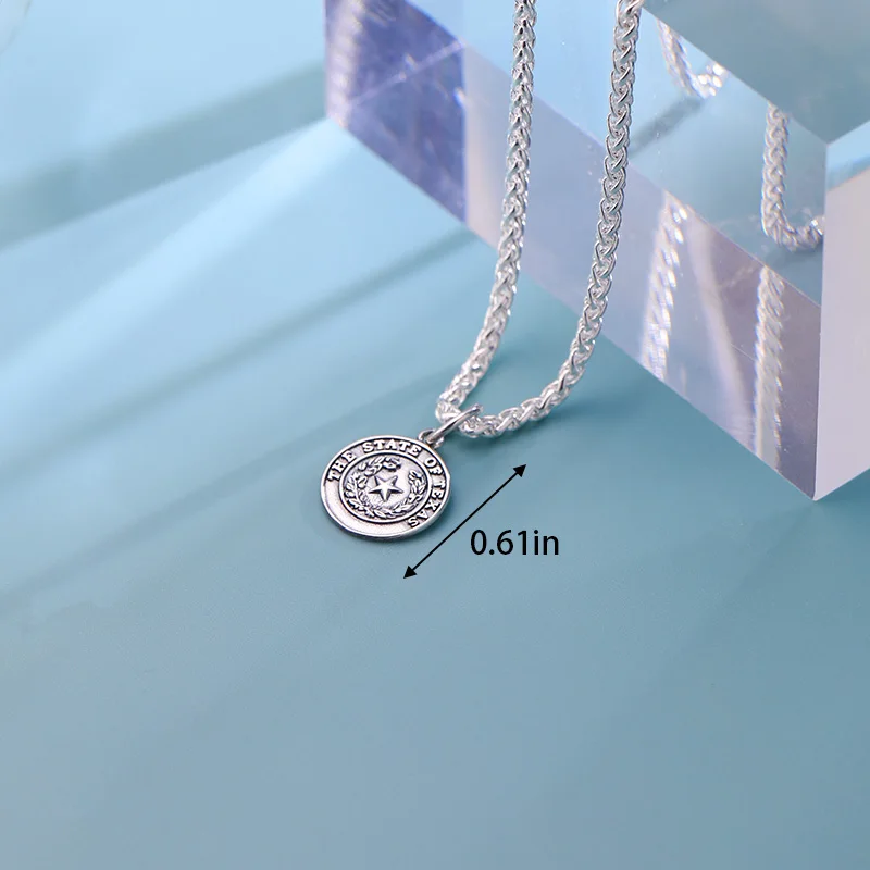 

S925 sterling silver James Avery Necklace with Texas State Seal pendant