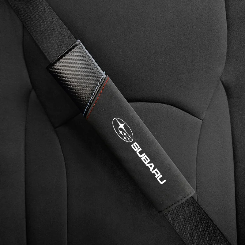 2pcs Car Carbon Fibre Seat Belt Cover Shoulder Pad for Subaru WRX Impreza Impreza Forester Tribeca XV BRZ Decoration Accessories