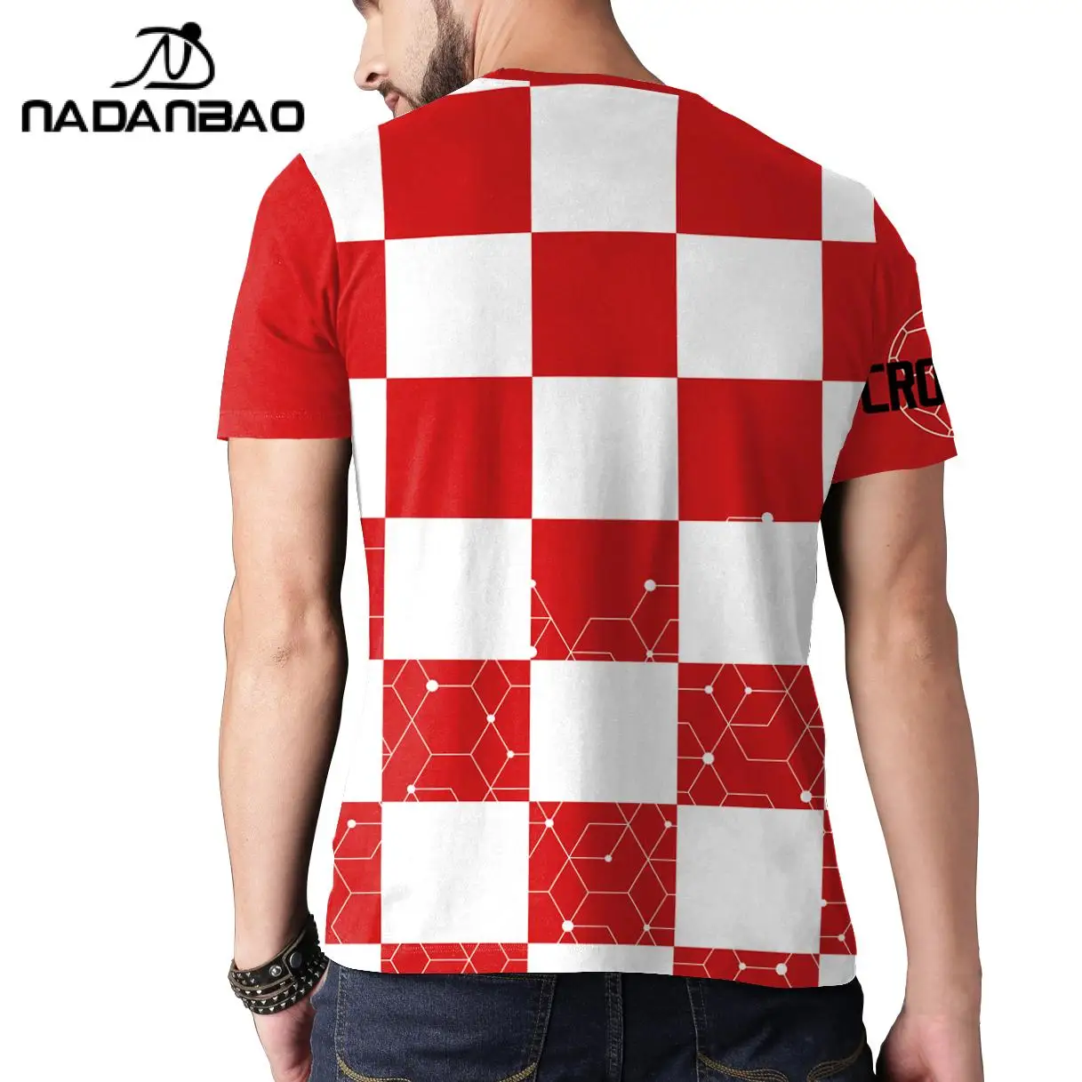 NADANBAO Basic Tshirt Male High Quality Classical Top Croatia Serbia Team Uniform Football T-shirt Sports Short-Sleeved Jerseys