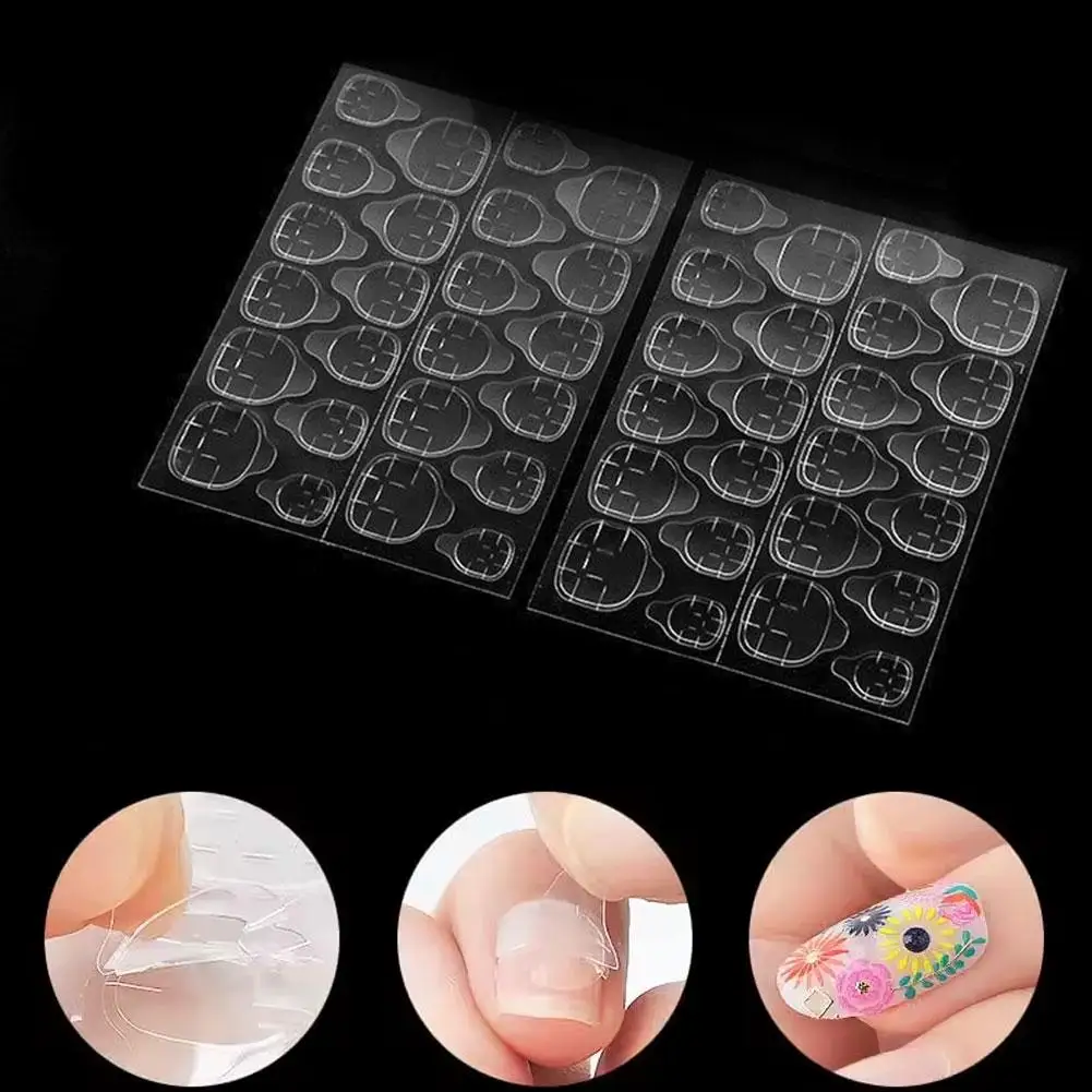 1pc Transparent Jelly Glue Strong Adhesive Invisible Double Wearing Nail Adhesive Adhesive Adhesive Sided Patch Jelly Patch W6S7